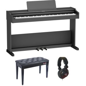 Roland RP107 Digital Piano bundle with Stool and Headphones | Black