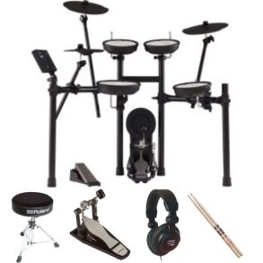 Roland TD07KV-B2 | Deluxe Drum Kit Bundle | Stool, Bass Drum Pedal, Headphones, sticks