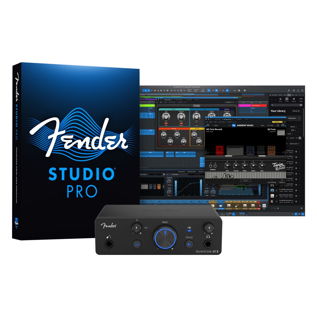 Fender Quantum LT 2 USB-C | Audio Interface | Waltons Music Fender Quantum LT 2 USB-C | Audio Interface