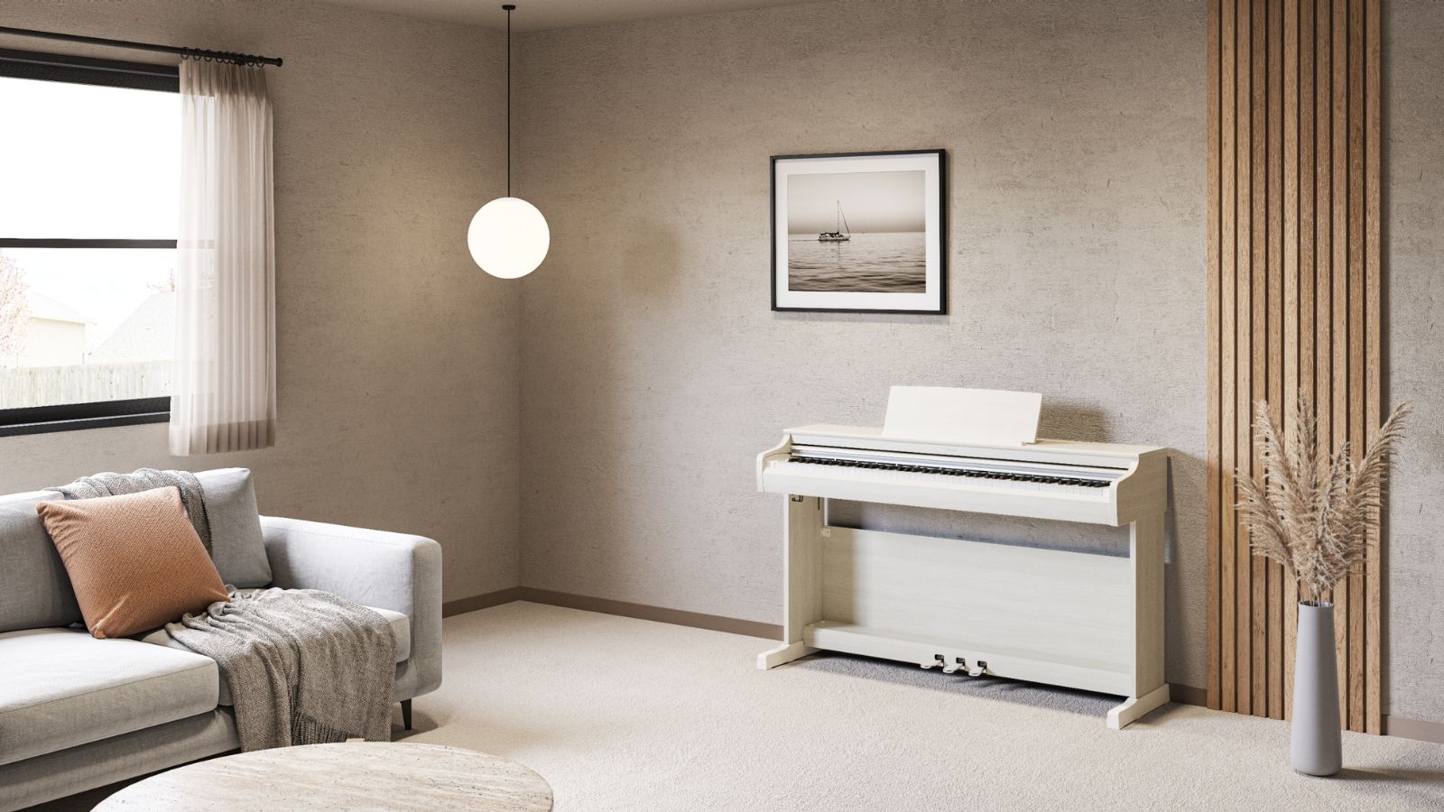 Yamaha YDP-166 | Arius Digital Piano | 88 Keys | White Birch | Waltons Music Yamaha YDPS36 Standard Bundle | Piano Stool and Headphones | White Birch