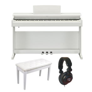 Yamaha YDP165 Standard Bundle | with Piano Stool and Headphones | White