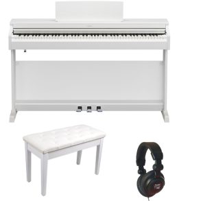 Yamaha YDP166 Standard Bundle | with Piano Stool and Headphones | White