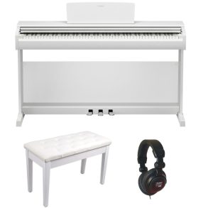 Yamaha YDP146 Standard Bundle | Piano Stool and Headphones | White