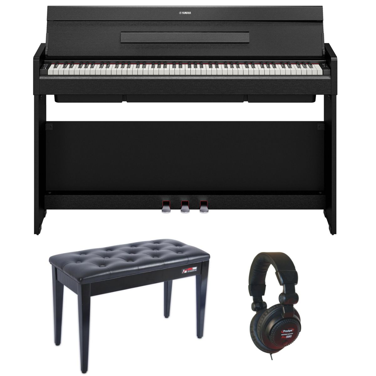 Yamaha YDPS36 Flip Top Bundle | Standard | Piano Stool | Headphones | Black | Waltons Music Yamaha YDPS36 Flip Top Bundle | Standard | Piano Stool | Headphones | Black