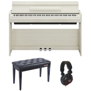 Yamaha YDPS36 Flip Top Bundle | Piano Stool and Headphones | White Birch