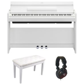 Yamaha YDPS36 Flip Top Bundle | Piano Stool and Headphones | White
